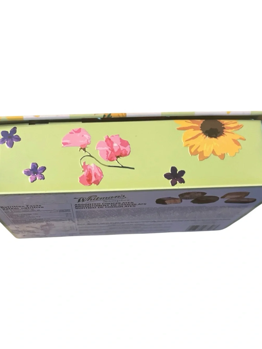 Floral Tin Storage Box - Yellow & Green
